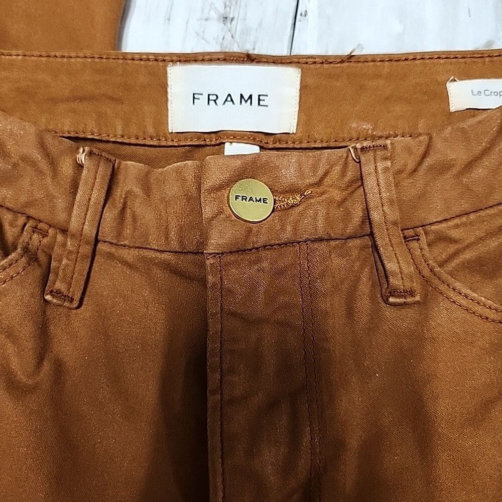 FRAME Le Crop Mini Boot Womens Size 25 Tobacco Rust Cropped Bootcut Jeans - Picture 4 of 13